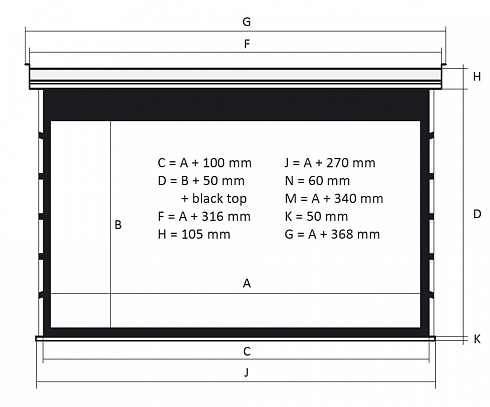 Экран с электроприводом Kauber Blue Label Tensioned BT Cinema, 131" 16:9